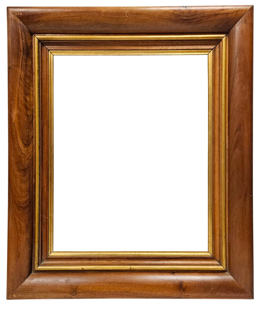 Cadre en noyer mouluré et filet doré XIXe — 57,5 x 48,7 cm — Ref. 3120 (Paire 3119) - Copie