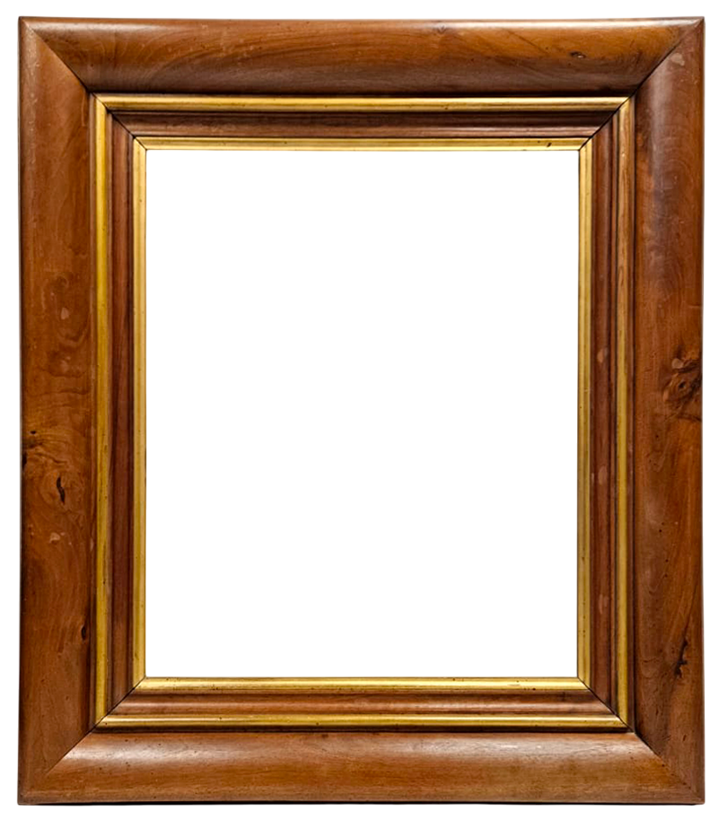 Cadre en noyer mouluré et filet doré XIXe — 57,5 x 48,7 cm — Ref. 3119 (Paire 3120)