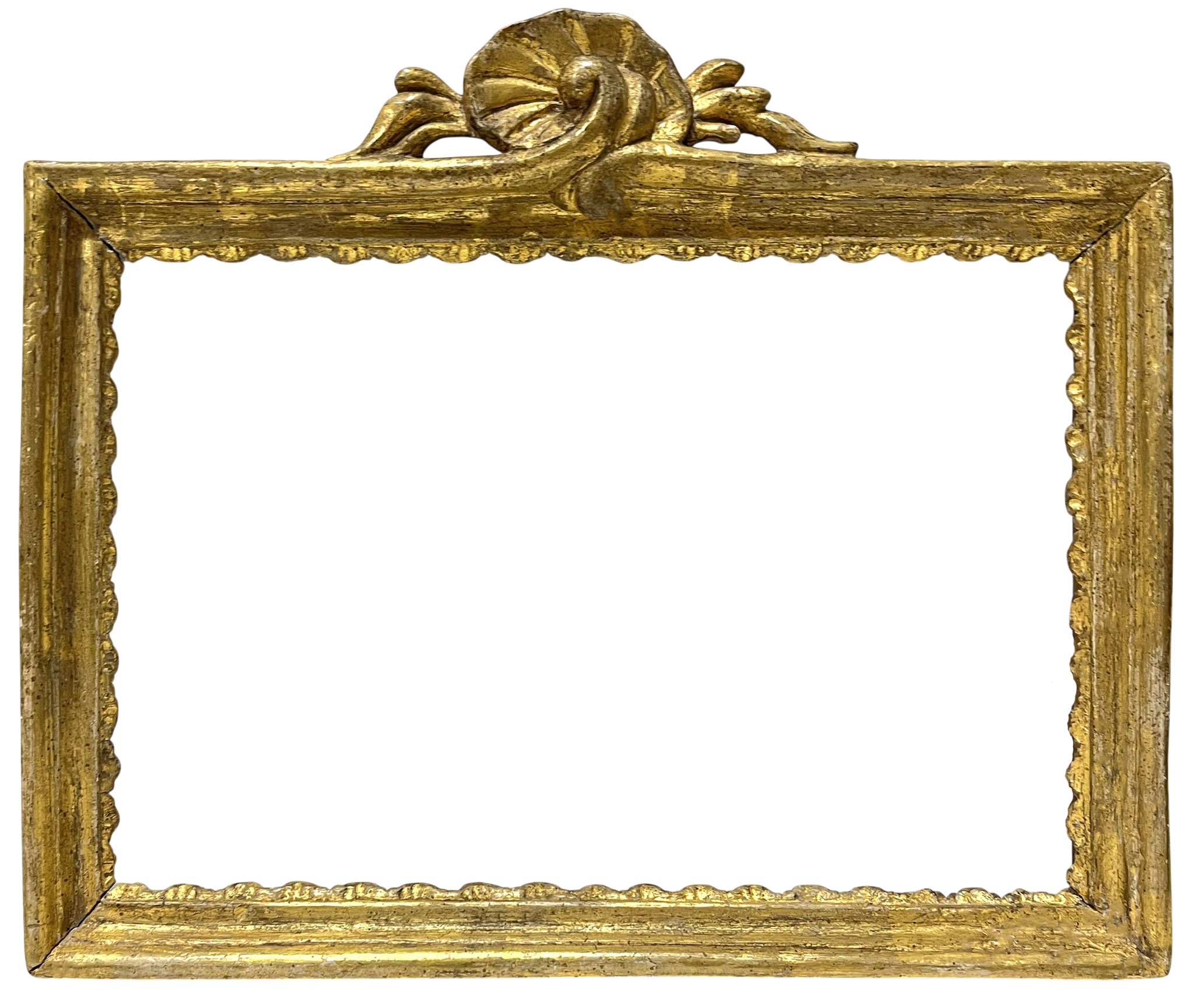 Cadre italien XVIIIe à fronton — 13.5 x 20.2 cm — Ref. PC1079M2